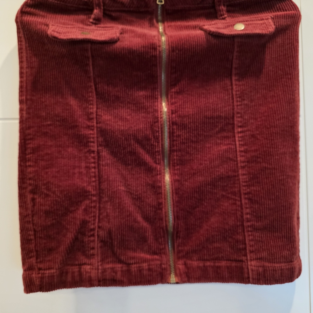 Corduroy Burgundy Skirt